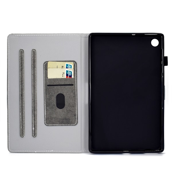 Samsung Galaxy Tab A9 / A11 Marble Style Smart Leather Case Grå