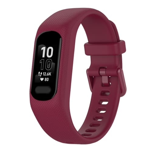 För Garmin Smart 5 Solid Colour Silicone Watch Band Wine Red