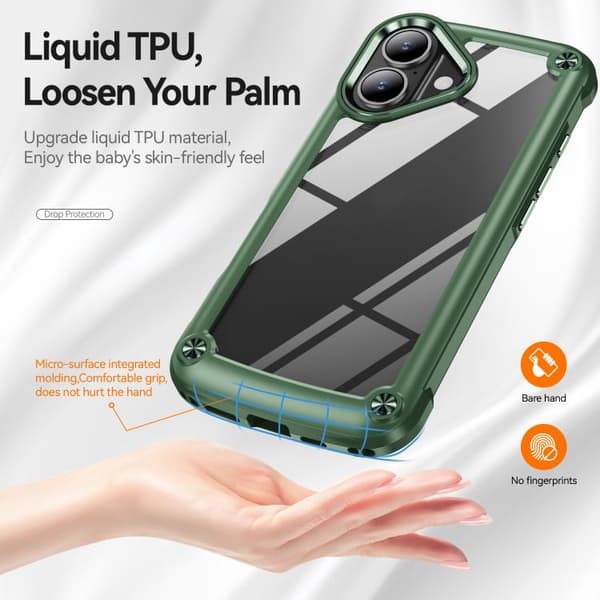 iPhone 17 Skal med TPU + PC Linsskydd Grön