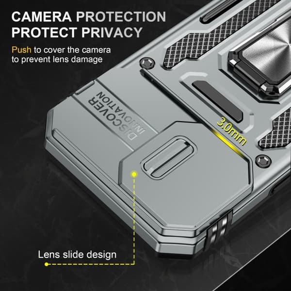 iPhone 17 Skal med Armor PC + TPU Kameraskydd Grå