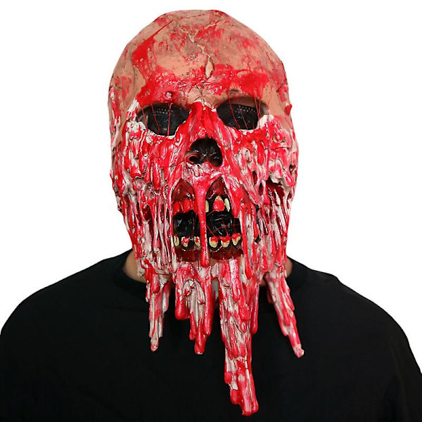 Melting Bloody Skull Zombie Cosplay Latex Mask Skräckkostym Halloween Party Prop