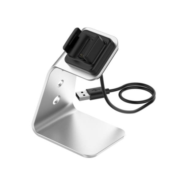 För Fitbit Charge 4/3/3 SE Universal laddare i aluminiumlegering med chipskydd, stöder snabbladdning Silver