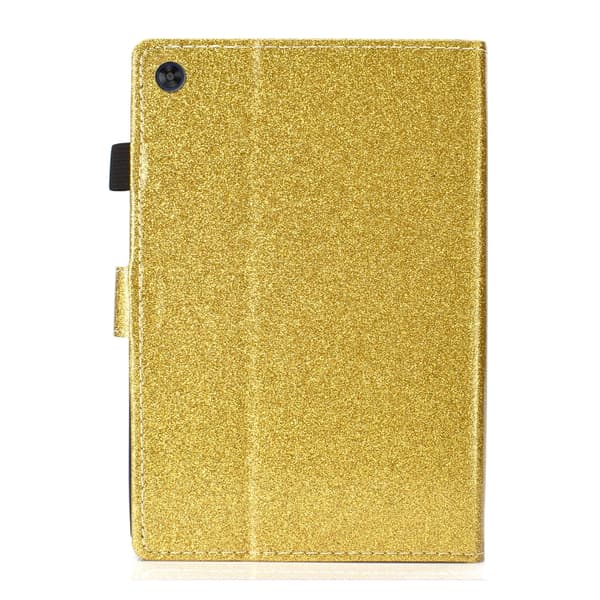 Samsung Galaxy Tab A9 / A11 Glittrig PU Tabletfodral med Sömn/Väckfunktion Guld