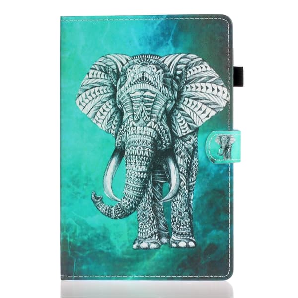 Samsung Galaxy Tab A8 10.5 (2021) Läderfodral med Målade Sidor Elefant