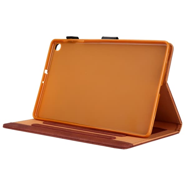 Samsung Galaxy Tab A9+ / A11+ Läderfodral med Tygtextur Brun