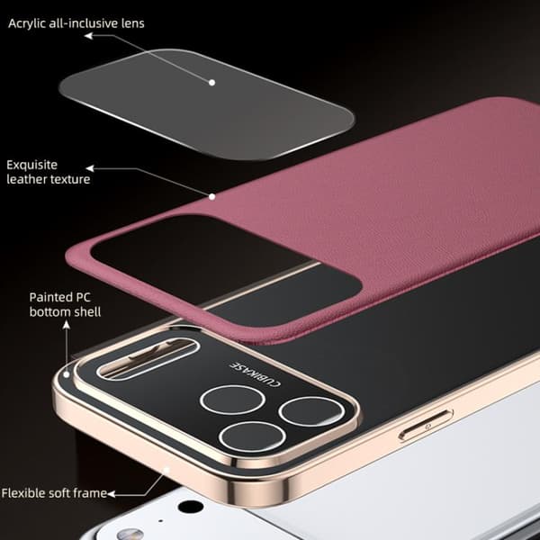 iPhone 17 Air Skal med lädertextur och kylfunktion Brun
