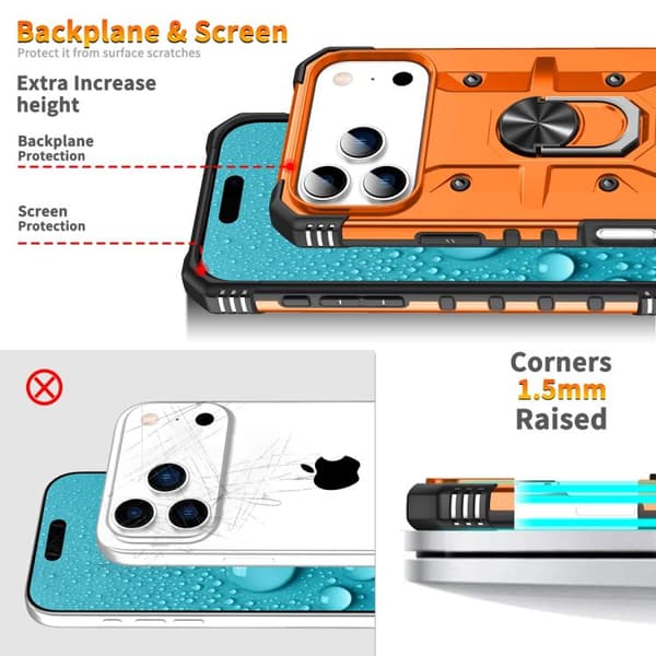 iPhone 18 Pro Max / iPhone 17 Pro Max Skal med Ringhållare Orange