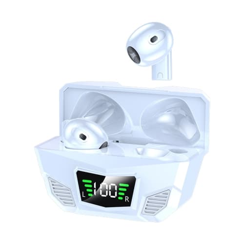 M33 IPX5 Semi-in-ear Smart Brusreducerande Bluetooth-headset med Laddningsfack Vit