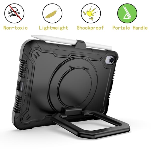 iPad mini 2024 / mini 6 Skal med Silikon + PC Armbandshållare Svart