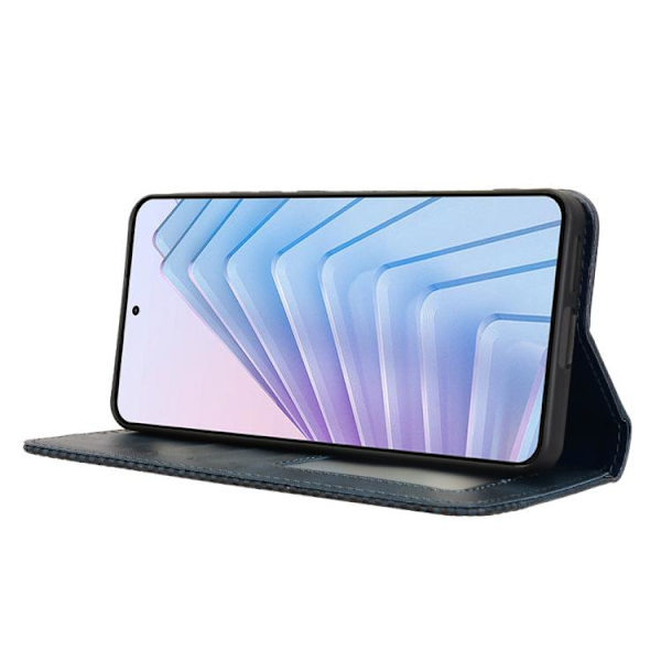 Redmi Note 14 4G - Magnetisk Spänne Retro Textur Läder fodral EU-version Blå