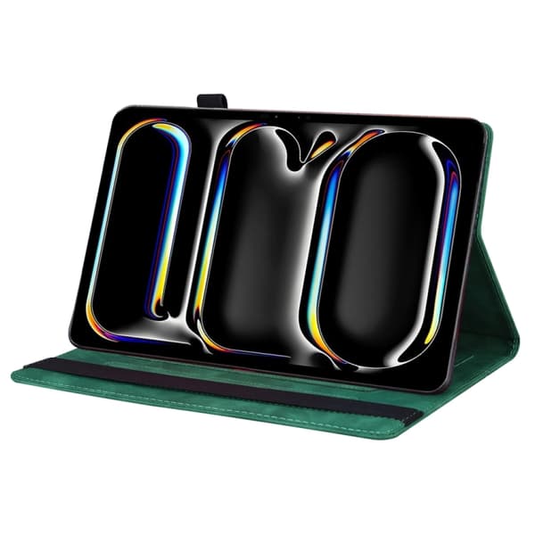 iPad Pro 11 2024 Skal i Splicing Stötsäker Läderfodral Grön