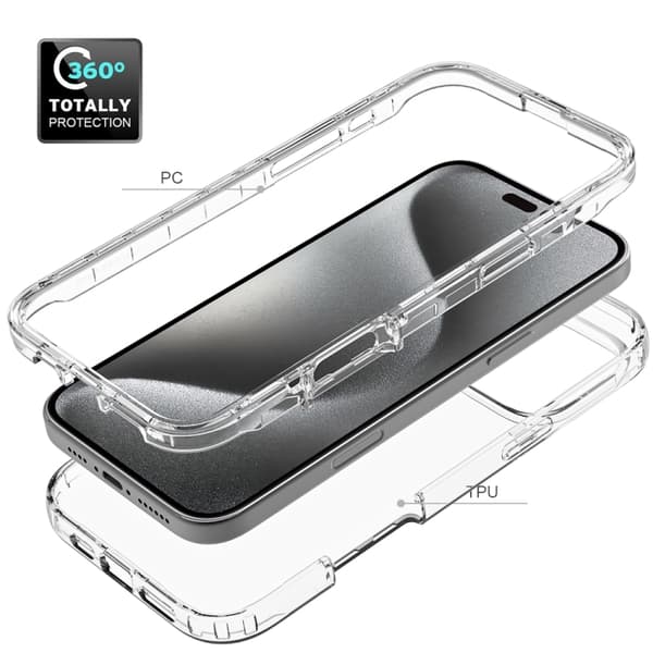 iPhone 16 Pro Max Skal - Klar TPU Hybrid PC Stötsäker Telefonfodral