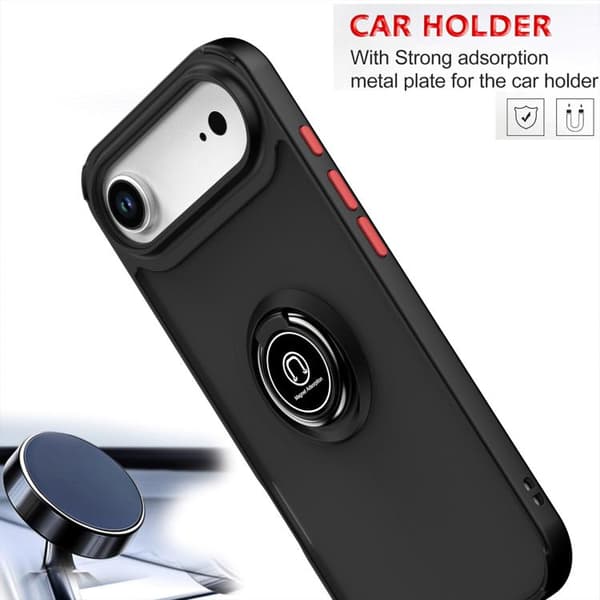 iPhone 17 Air Q Shadow TPU + PC Skal med Ring Gul