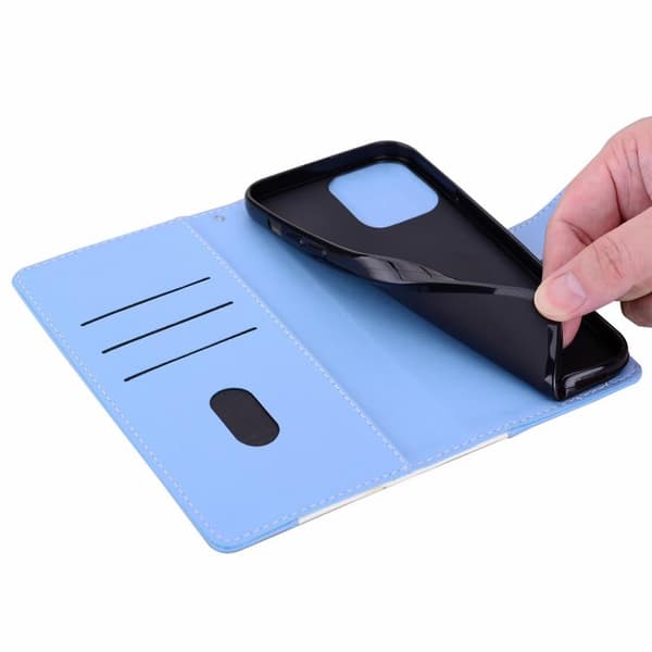 iPhone 18 Pro / iPhone 17 Pro Skal Läderfodral - Två Färger Vit Blå