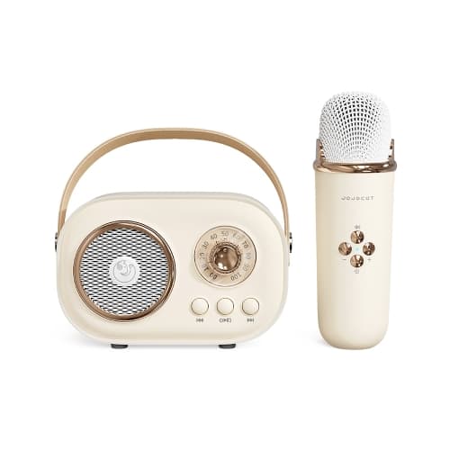 C20 Plus Multifunktionell Karaoke Bluetooth-högtalare med mikrofon (Beige)
