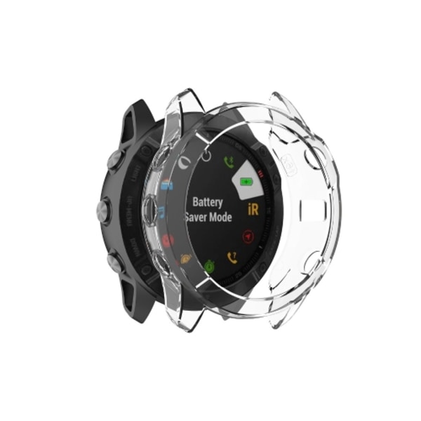 För Garmin Fenix ​​6X / 6X Pro Smart Watch Half Coverage TPU Case Transparent