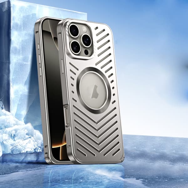 iPhone 16 Pro Max Kylande MagSafe Magnetisk Metall Skal Titan