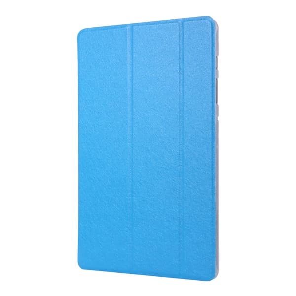 Samsung Galaxy Tab S8+/S7+ Silk Textur Flip Läderfodral Himmelblå