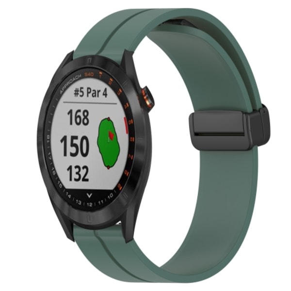 För Garmin Approach S40 20 mm enfärgad magnetiskt lås i watch Olive Green