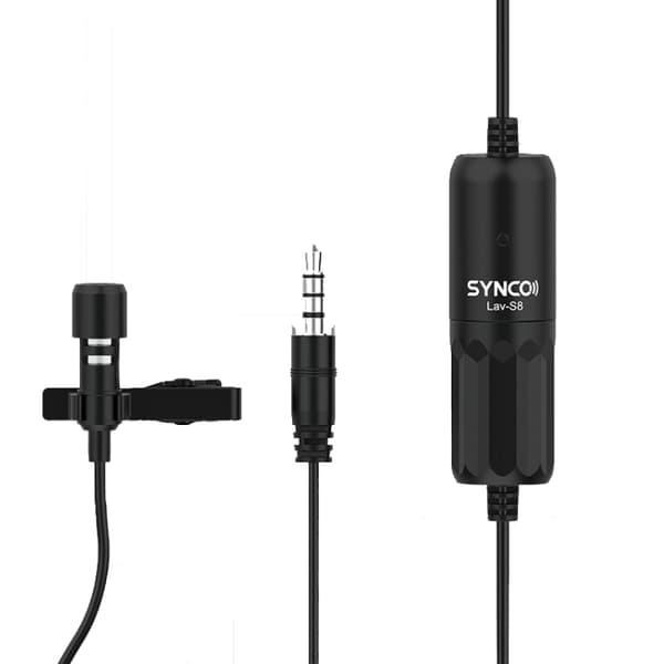 SYNCO S8 Lavalier Live Wired Mikrofon, Spec: Svart + Typ-C