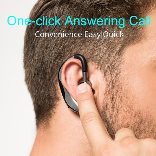 Bil Handsfree Trådlös Öronkrok Bluetooth Hörlurar med Mikrofon Svart Grön