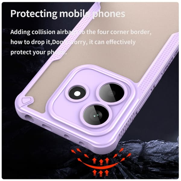 Redmi Note 14 5G - Armor Glaze PC Hybrid TPU Mobilskal Purpur