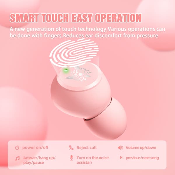 ONIKUMA T305 Digital Display Trådlösa Bluetooth-hörlurar Rosa
