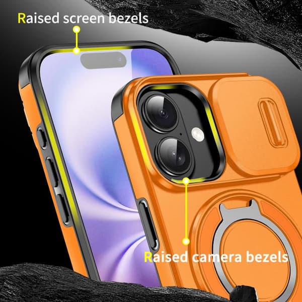 iPhone 17 Skal med Sliding Camshield Ring Holder Orange