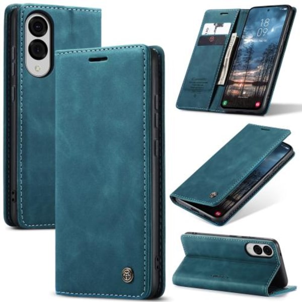 Samsung Galaxy S25 Edge 5G Skal CaseMe 013 Multifunktionell Horisontell Flip Läder Blå