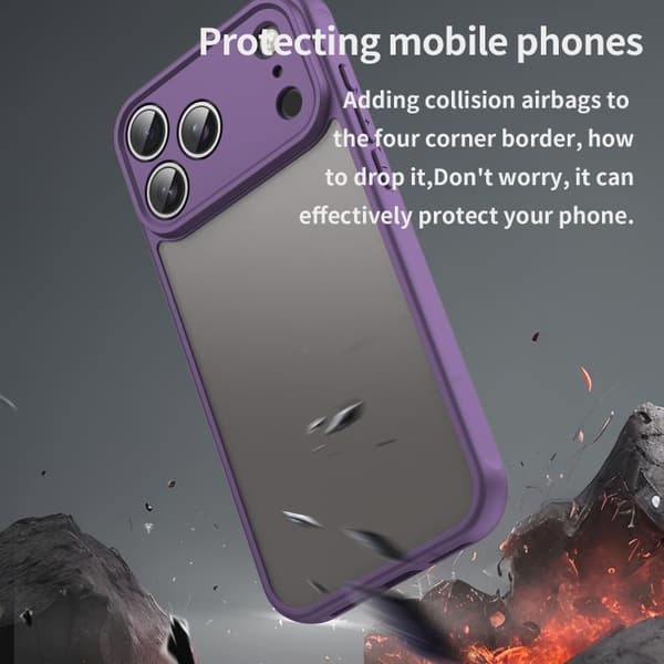 iPhone 18 Pro Max / iPhone 17 Pro Max Dun Series TPU Hybrid PC Frostad Skal Purpur
