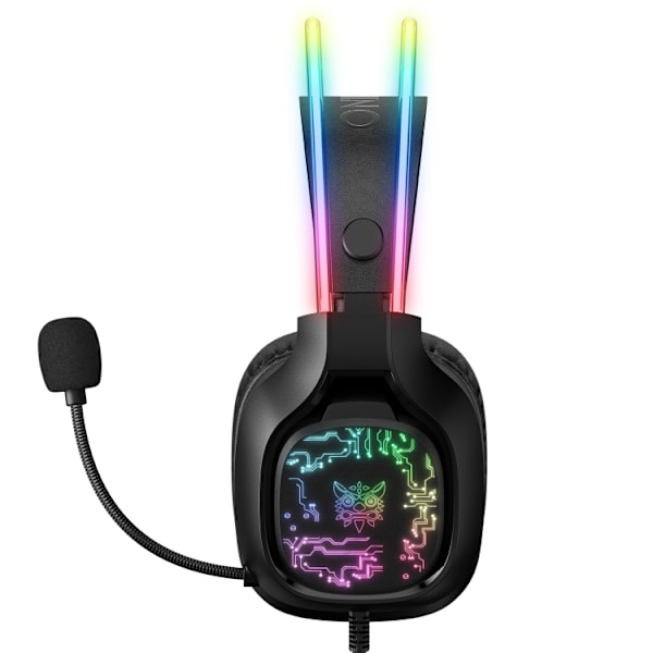 ONIKUMA X22 USB + 3,5 mm färgglatt trådbundet spelheadset med mikrofon Svart