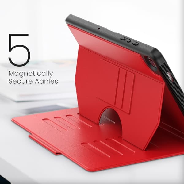 Samsung Galaxy Tab A9+ / A11+ magnetiskt läderfodral Röd