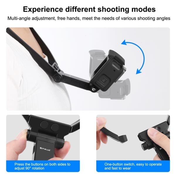 Justerbar nackfäste för GoPro Action Camera Smartphones