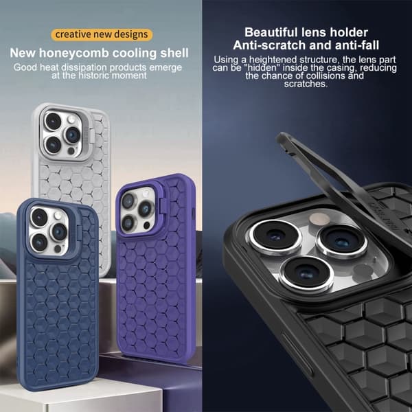 iPhone 16 Pro Max Honeycomb Strålande Linshållare Magsafe Skal Grön