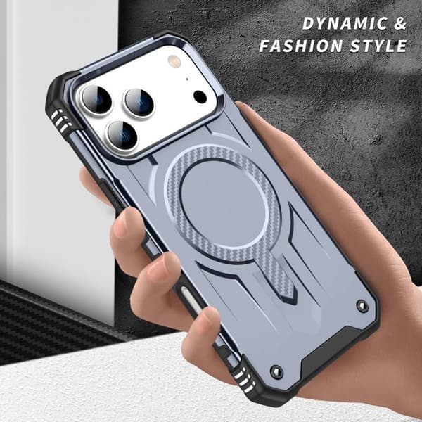 iPhone 18 Pro Max / iPhone 17 Pro Max Skal med MagSafe TPU Hybrid PC Grå