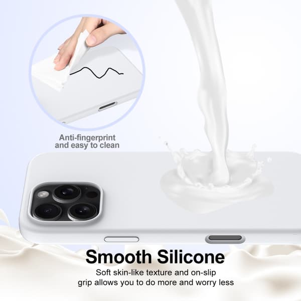 iPhone 16 Pro Max Shockproof Silikon Magsafe Skal Vit