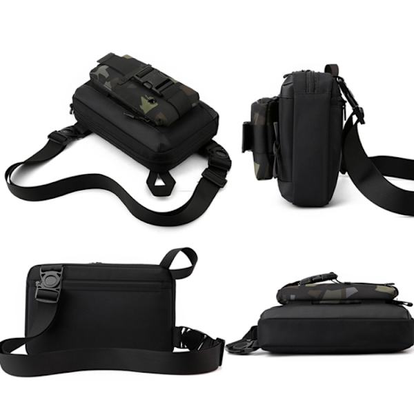 WEPOWER 2120 Funktionell Messenger Bag Herr Bröstväska Svart