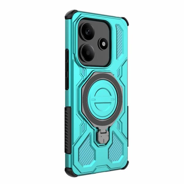 Redmi Note 14 5G J-20 - Solid Färg MagSafe Magnetisk TPU+PC Mobilskal Blå sjön