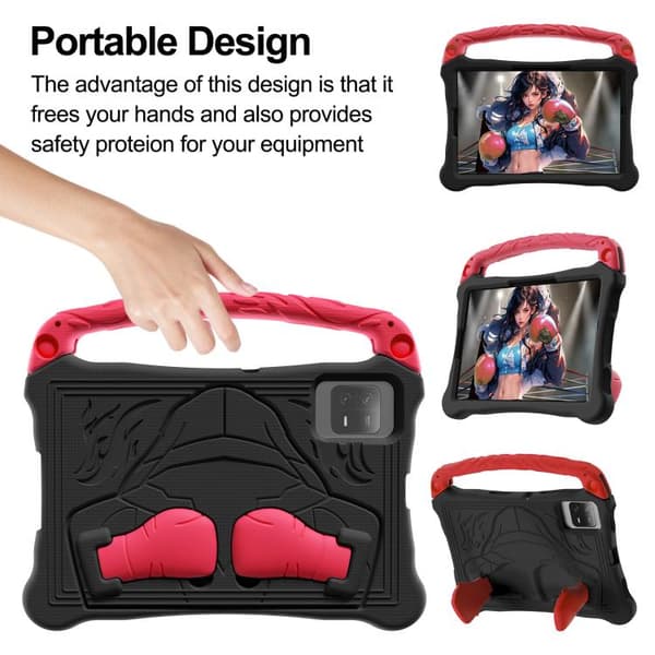 Samsung Galaxy Tab S7 Shockproof Kickstand Case med Axelrem Svart Röd