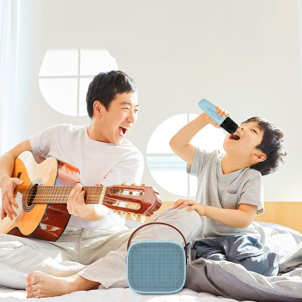 D20 Multifunktionell K Song Bluetooth-högtalare med mikrofon (vit)
