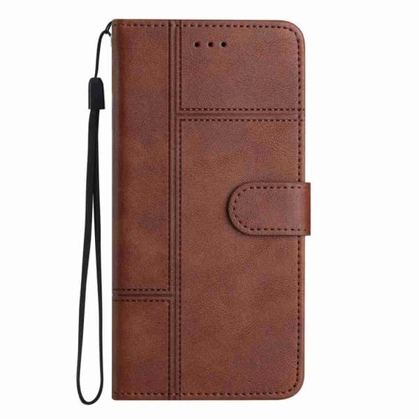 iPhone 18 Pro Max / iPhone 17 Pro Max Skal läderfodral - äkta läder med sömmar Kaffe