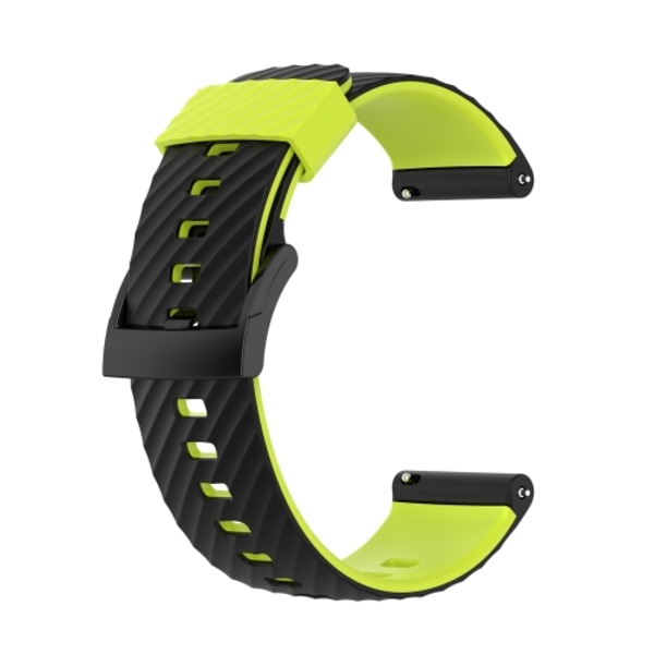 För Suunto 7 24 mm tvåfärgade watch Black Lime Green