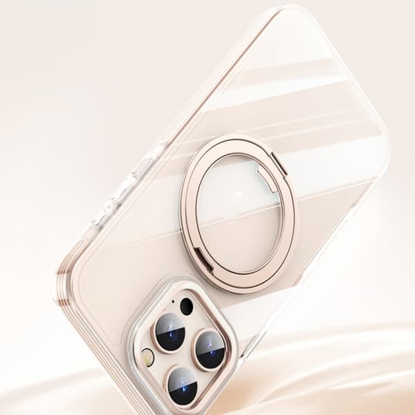 iPhone 16 Pro Skal med Gear Plating, 360 Ring Holder och MagSafe Transparent koppar