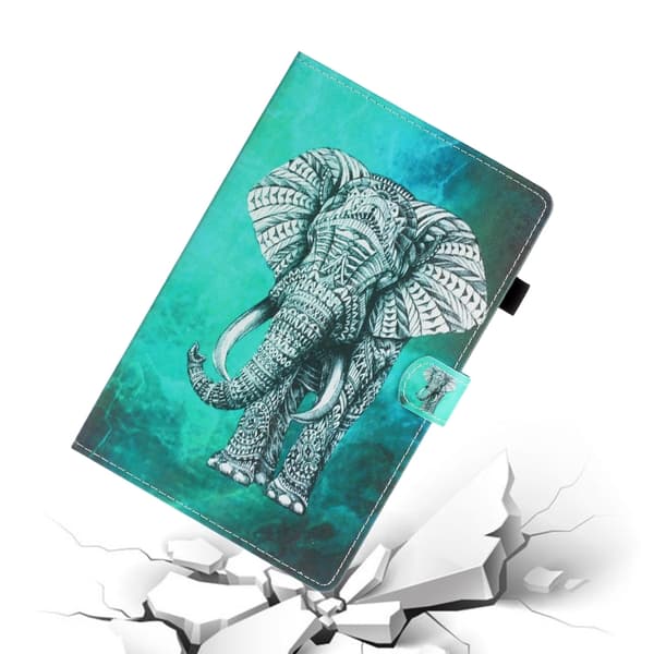 Samsung Galaxy Tab A8 10.5 (2021) Läderfodral med Målade Sidor Elefant