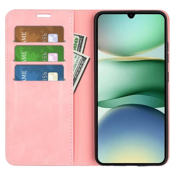 Redmi A5 4G - Retro-skin Magnetisk Läderfodral Rosa