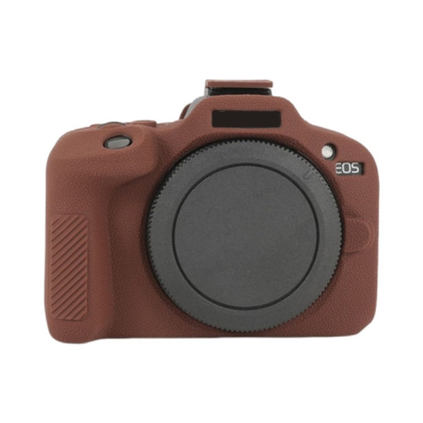 Mjukt silikonfodral med litchikonsistens till Canon EOS R100 Kaffe