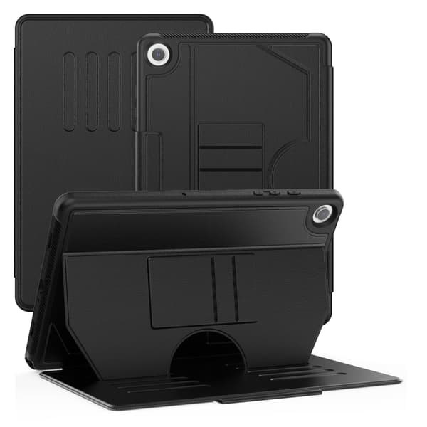 Samsung Galaxy Tab A9+ / A11+ magnetiskt läderfodral Svart