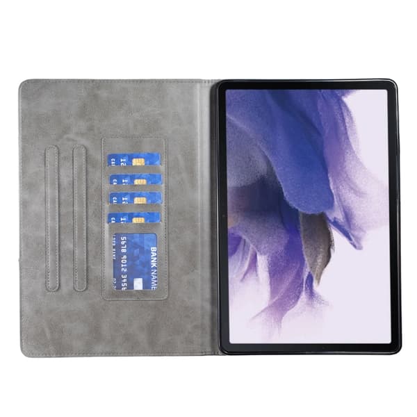 Samsung Galaxy Tab S8/S7+/S7 FE Prismatisk Läderfodral Grå