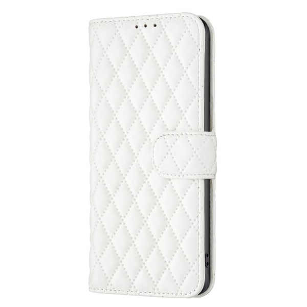 Redmi Note 14 Pro 4G - Diamantmönster Plånboksfodral i Läder Vit