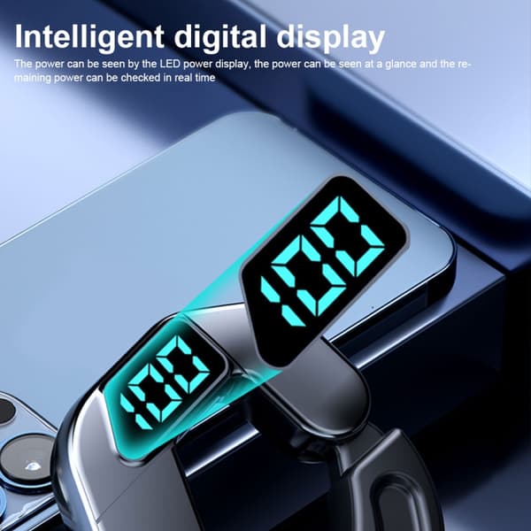 V19 Benledning Digital Display Stereo Hängande Öra Sport Bluetooth Headset Grön